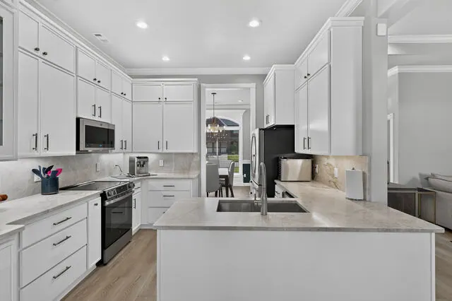 Kitchen island — Taj Mahal quartzite
